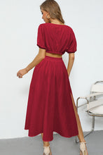 Load image into Gallery viewer, Puff Sleeve Crop Top and Maxi Skirt Set