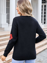 Load image into Gallery viewer, Angel Wings Flower V-Neck Long Sleeve Sweater