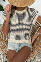 Load image into Gallery viewer, Striped Round Neck Sweater Vest