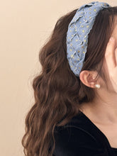 Load image into Gallery viewer, Star Braided Wide Denim Headband