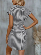 Load image into Gallery viewer, Tied Striped Cap Sleeve Mini Dress