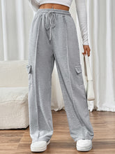 Load image into Gallery viewer, Perfee Drawstring Wide Leg Pants with Pockets