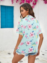 Load image into Gallery viewer, Printed Collared Neck Short Sleeve Shirt