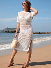 Load image into Gallery viewer, Slit Openwork Round Neck Cover-Up