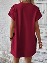 Load image into Gallery viewer, Round Neck Short Sleeve Mini Dress