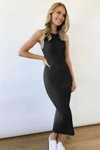 Load image into Gallery viewer, Slit Ribbed Round Neck Sleeveless Dress