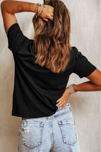 Load image into Gallery viewer, Letter Graphic Round Neck Short Sleeve T-Shirt