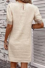 Load image into Gallery viewer, Lace Detail Round Neck Short Sleeve Mini Dress