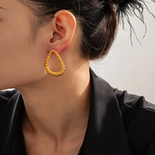 Load image into Gallery viewer, 18K Gold-Plated Twisted Earrings