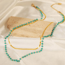 Load image into Gallery viewer, Turquoise Titanium Steel Double-Layered Necklace