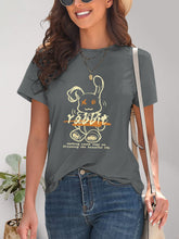 Load image into Gallery viewer, Rabbit Graphic Round Neck Short Sleeve T-Shirt