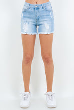 Load image into Gallery viewer, American Bazi High Waist Distressed Frayed Denim Shorts