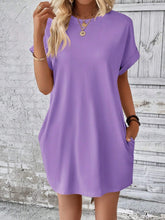 Load image into Gallery viewer, Round Neck Short Sleeve Mini Dress