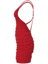 Load image into Gallery viewer, Glitter Double Spaghetti Straps Mini Dress