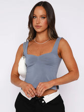 Load image into Gallery viewer, Ruched Sweetheart Neck Wide Strap Tank
