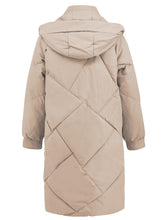 Load image into Gallery viewer, Long Sleeve Longline Hooded Winter Coat with Pockets