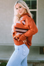Load image into Gallery viewer, Geometric Mock Neck Sweater
