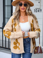 Load image into Gallery viewer, Angel Wings Flower Open Front Long Sleeve Cardigan