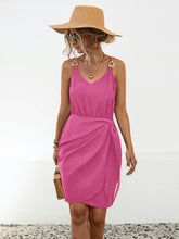 Load image into Gallery viewer, Twisted V-Neck Sleeveless Mini Dress