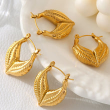 Load image into Gallery viewer, Titanium Steel Leaf Shape Earrings