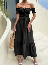 Load image into Gallery viewer, Off-Shoulder Short Sleeve Midi Dress