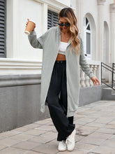 Load image into Gallery viewer, Zip Up Long Sleeve Longline Hooded Outerwear