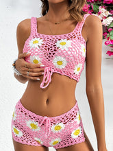 Load image into Gallery viewer, Flower Cutout Wide Strap Two-Piece Cover Up