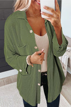 Load image into Gallery viewer, Dropped Shoulder Long Sleeve Shirts with Pocket
