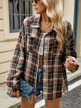 Load image into Gallery viewer, Plaid Collared Neck Long Sleeve Shirt