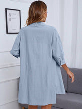 Load image into Gallery viewer, Dropped Shoulder Button Up Shirt and Shorts Set