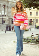 Load image into Gallery viewer, Contrast Boat Neck Long Sleeve Sweater