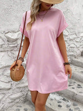 Load image into Gallery viewer, Round Neck Short Sleeve Mini Dress