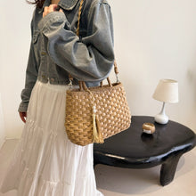 Load image into Gallery viewer, Braided Strap Paper Weave Shoulder Bag