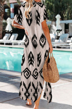 Load image into Gallery viewer, Geometric Button Up Short Sleeve Cover Up