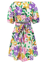 Load image into Gallery viewer, Printed Surplice Short Sleeve Dress