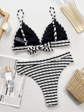 Load image into Gallery viewer, Striped V-Neck Two-Piece Swim Set