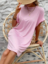 Load image into Gallery viewer, Round Neck Short Sleeve Mini Dress