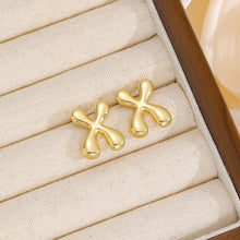 Load image into Gallery viewer, 18K Gold-Plated Bubble Letter Stud Earrings