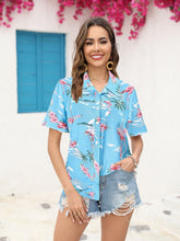 Load image into Gallery viewer, Printed Collared Neck Short Sleeve Shirt