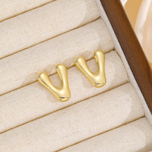 Load image into Gallery viewer, 18K Gold-Plated Bubble Letter Stud Earrings