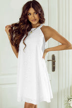 Load image into Gallery viewer, Tied Eyelet Round Neck Sleeveless Dress