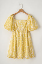 Load image into Gallery viewer, Printed Square Neck Puff Sleeve Mini Dress