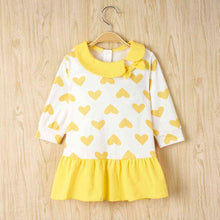 Load image into Gallery viewer, Baby Girl Heart Print Ruffle Hem Dress