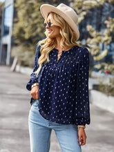 Load image into Gallery viewer, Printed Half Button Gathered Detail Blouse