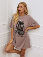 Load image into Gallery viewer, Printed Round Neck Half Sleeve T-Shirt Dress