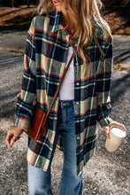 Load image into Gallery viewer, Plaid Button Up Long Sleeve Slit Shacket