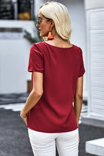 Load image into Gallery viewer, Buttoned V-Neck Short Sleeve Top