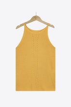 Load image into Gallery viewer, Openwork Grecian Neck Knit Tank Top
