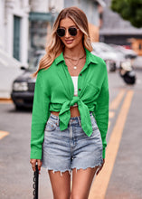 Load image into Gallery viewer, Textured Dropped Shoulder Longline Shirt