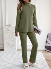 Load image into Gallery viewer, Mock Neck Long Sleeve Top and Pants Set